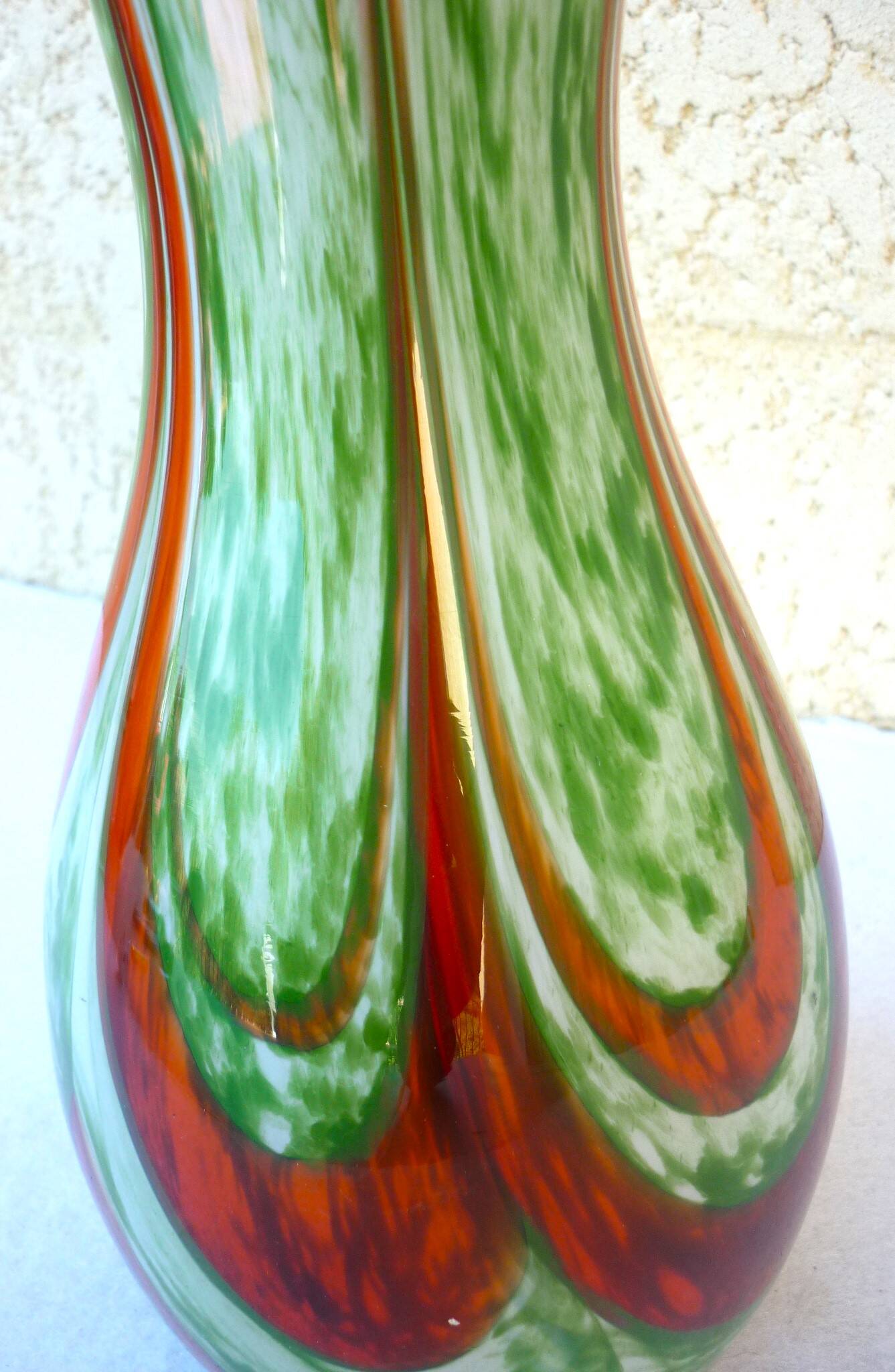 Large blown glass vase from Murano, design by Carlo Moretti, 1960s/70s.