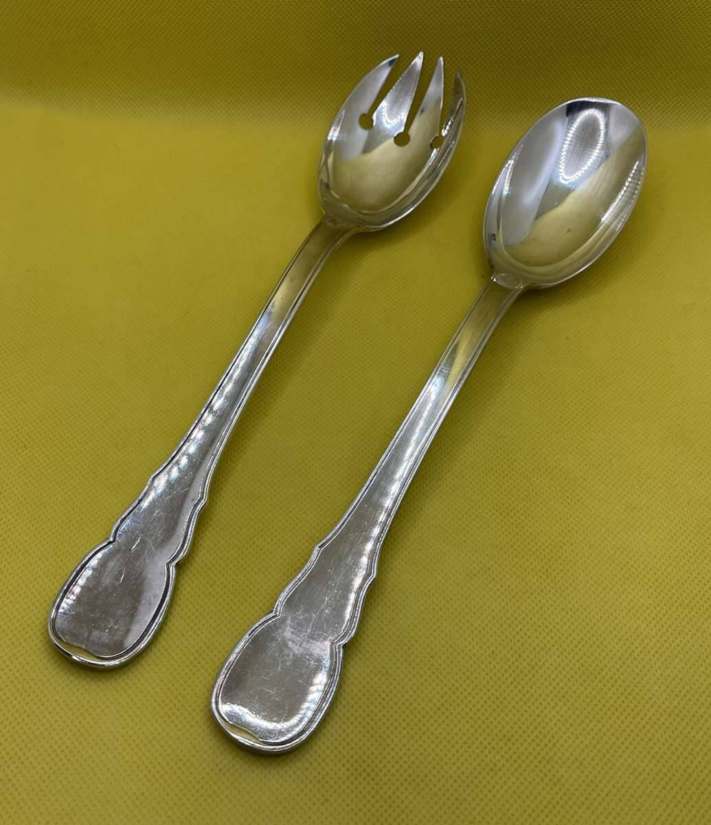 Boulenger silver-plated metal salad servers