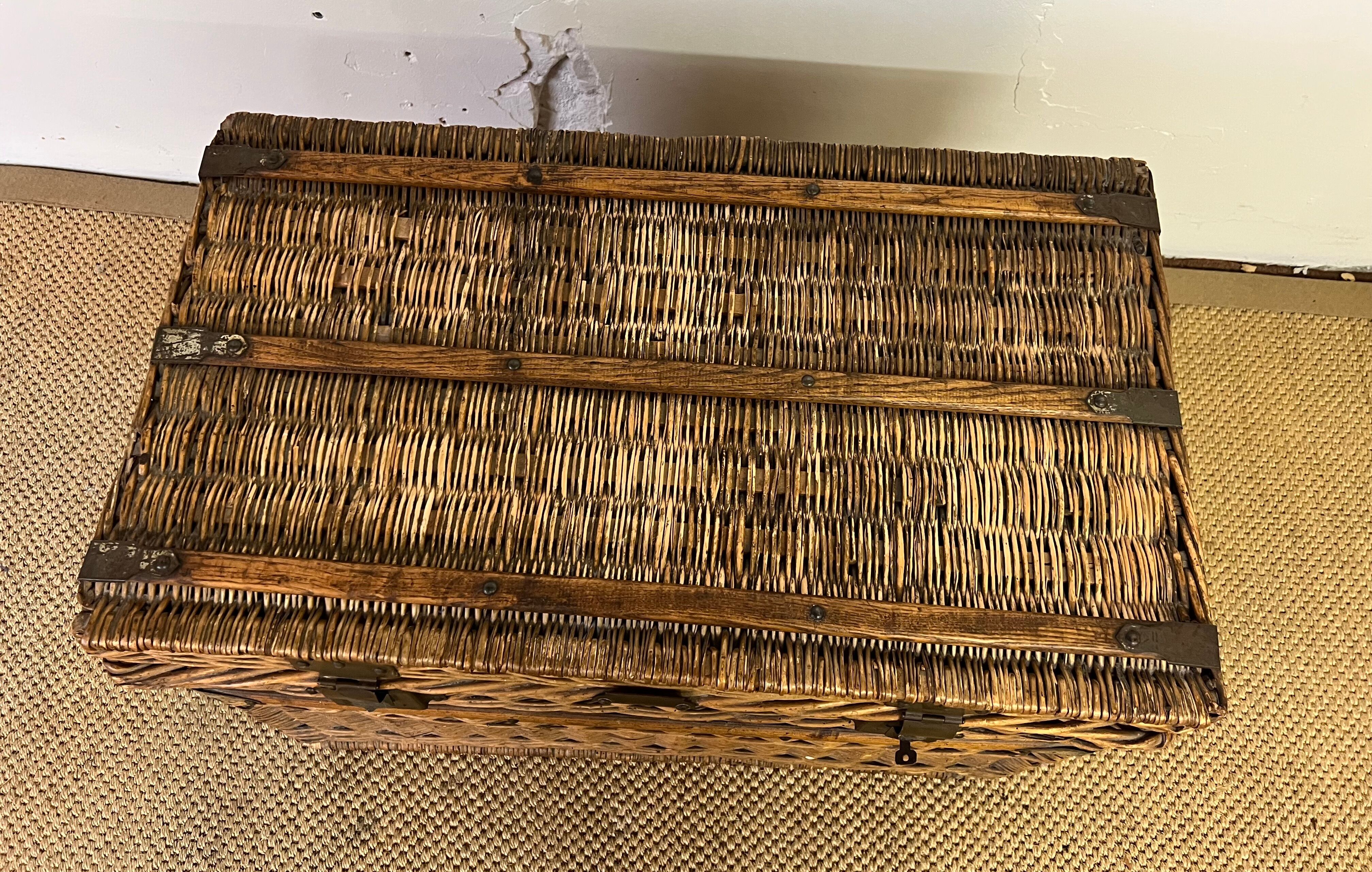 Vintage rattan trunk