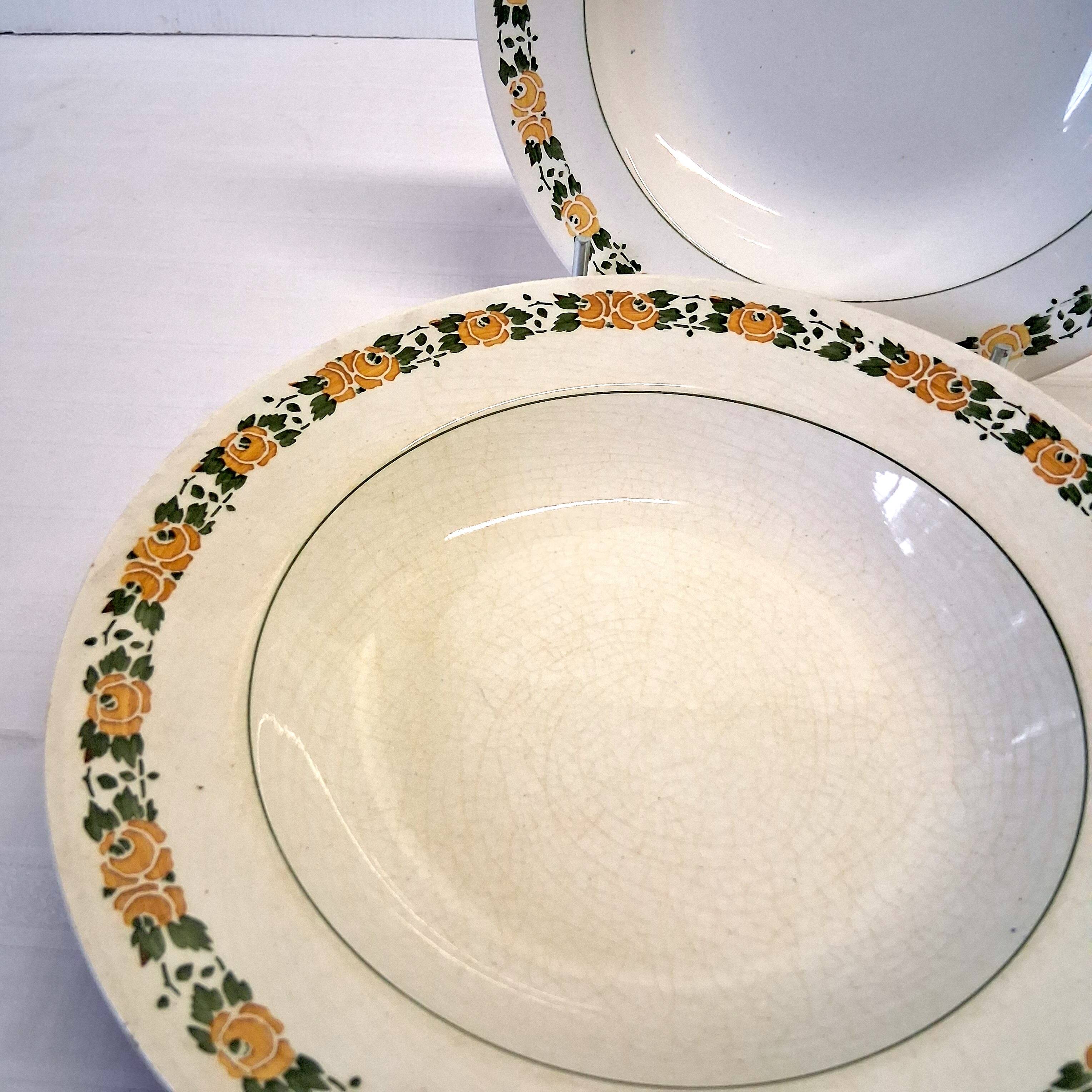 6 antique Villeroy & Boch soup plates in good condition