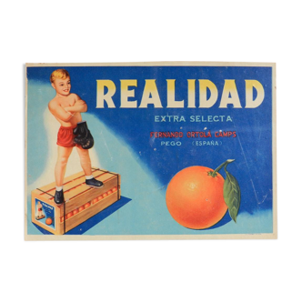 "realidad" poster by caisse doranges (spain 1960 / 65)