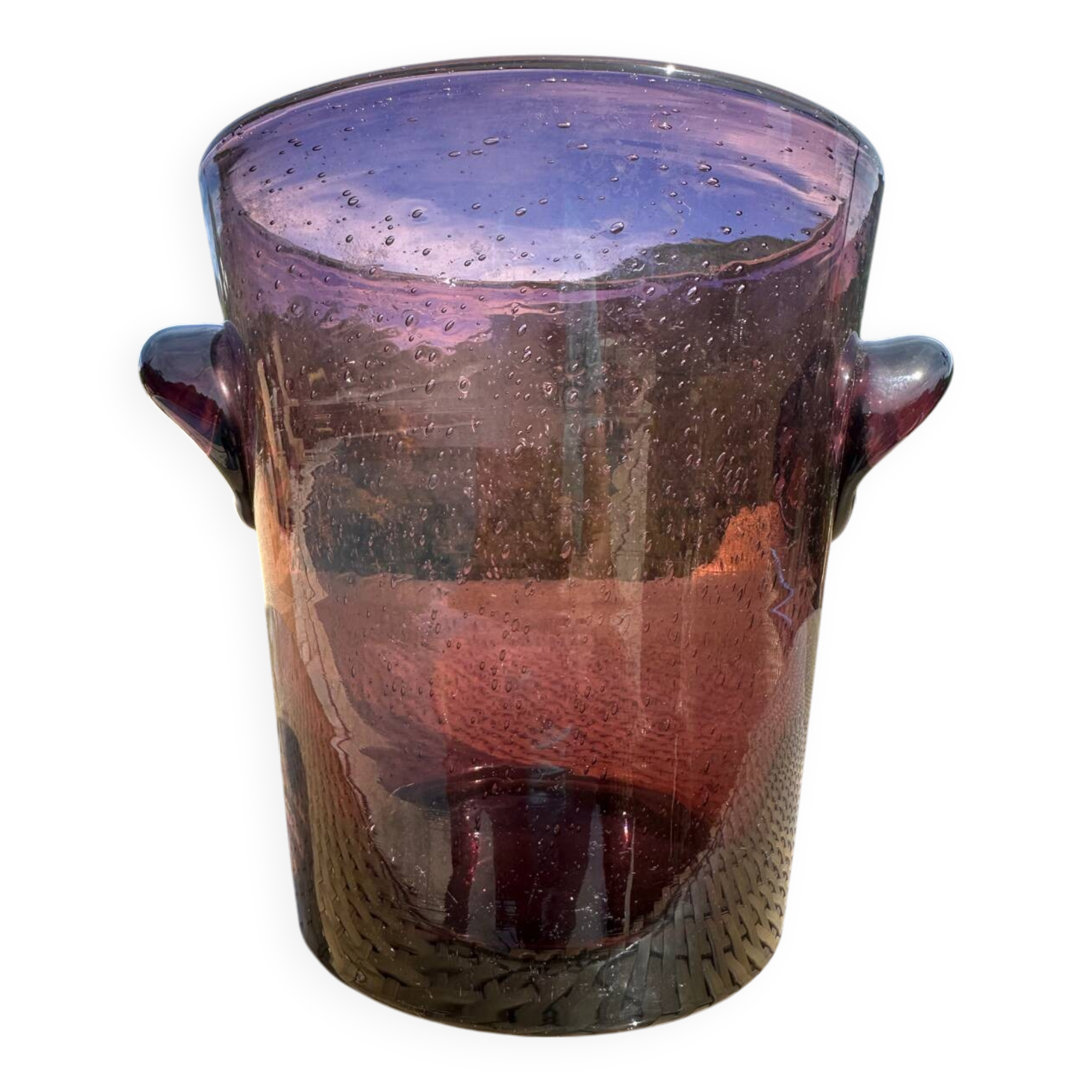 Seau à champagne en verre soufflé Verrerie de Biot