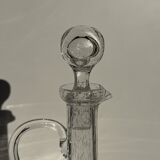 Large transparent glass carafe with a Biot stopper H32 D14.5