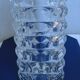 Vase ancien verre transparent 4 faces annees 60