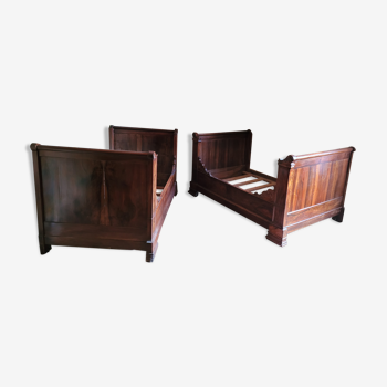 Two Louis-Philippe style roller beds