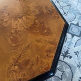 Table basse en loupe d’orme vintage 70s