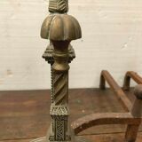 Paire de chenets en bronze ciselé XX siècle