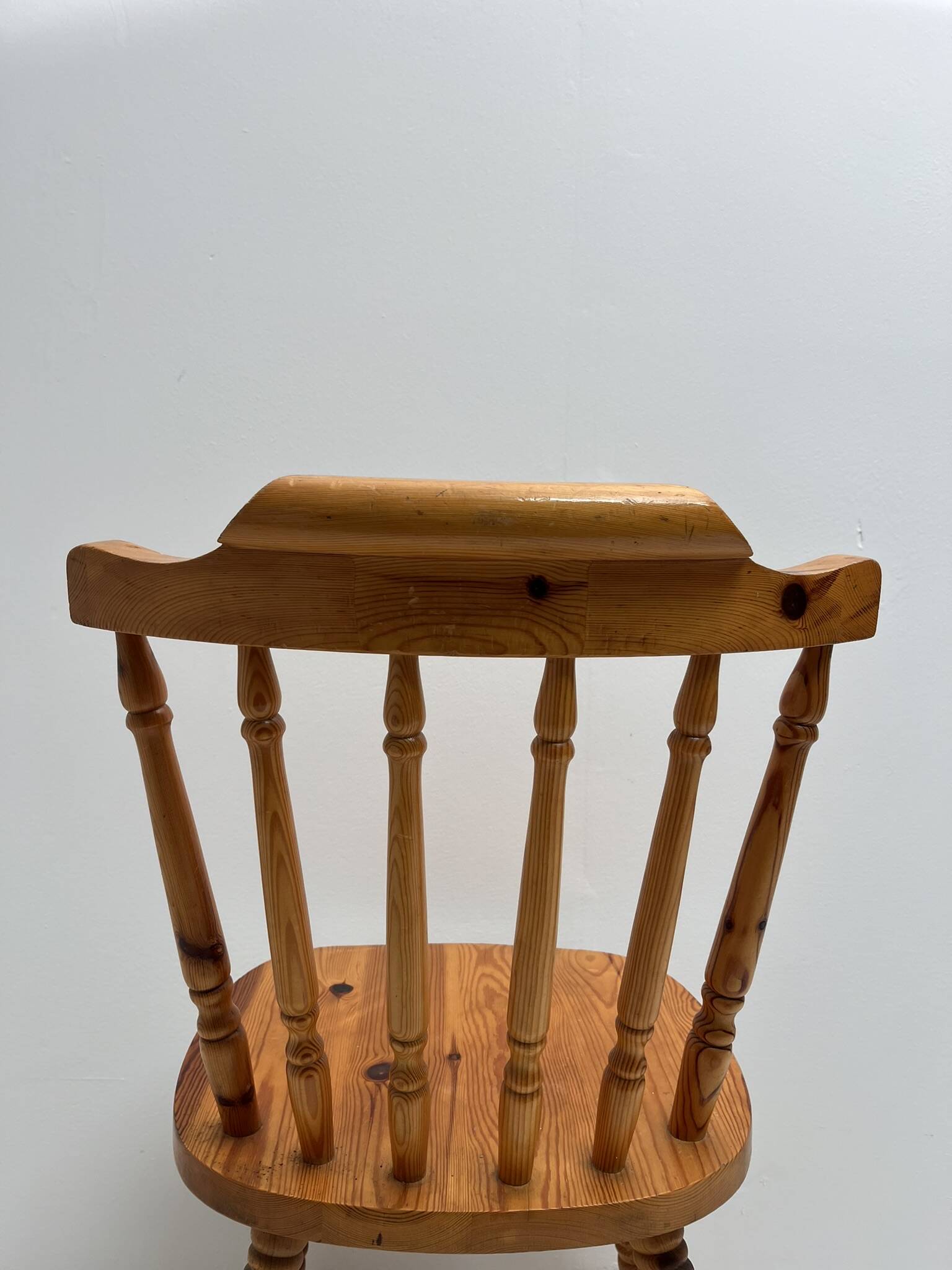 3 western country type pine chairs 1970 turned wood