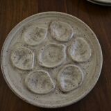 set of 3 stoneware oyster plates