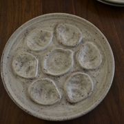set of 3 stoneware oyster plates