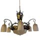 Art déco Muller Frères Luneville signé 7 lampes ,1930s