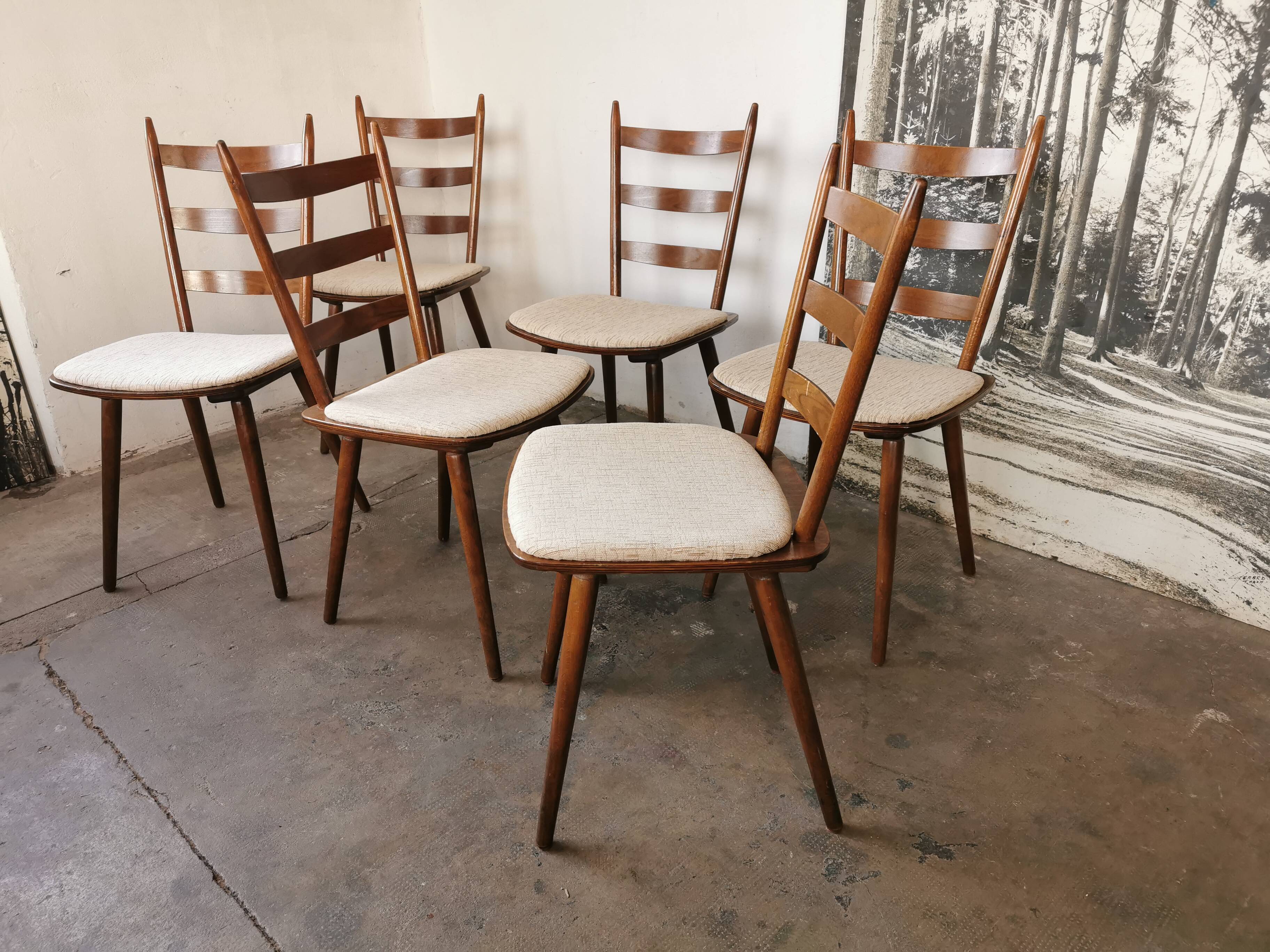 Set de 6 chaises bistrots Hiller, vers 1960