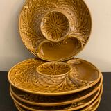 6 plates slurry for artichokes in Gien earthenware, 1960