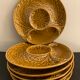 6 plates slurry for artichokes in Gien earthenware, 1960