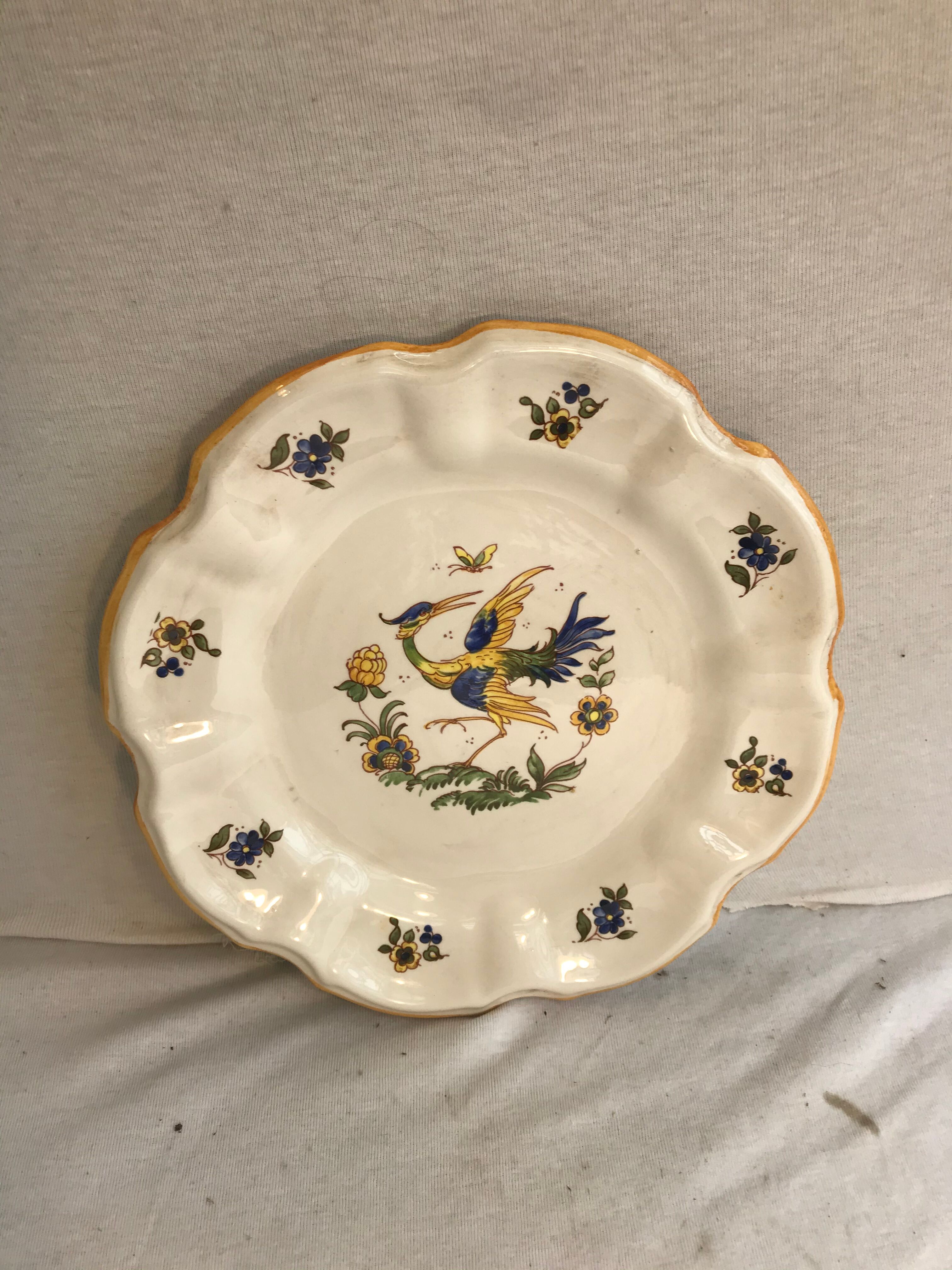 Old plate moustiers ceramics