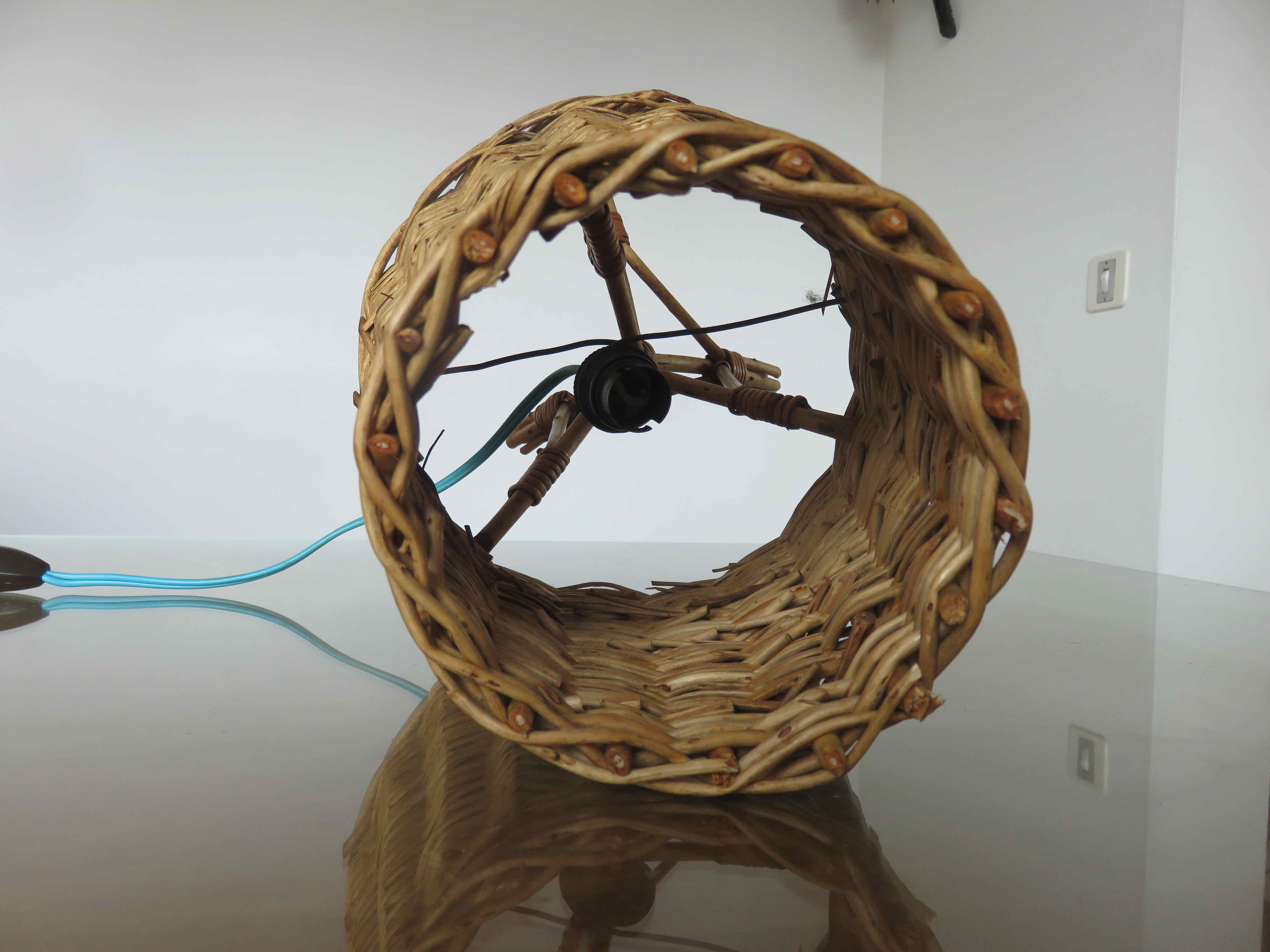 Rattan lamp 1950 1960