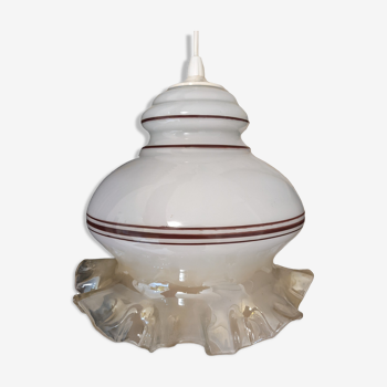 Vintage glass mokka hanging lamp