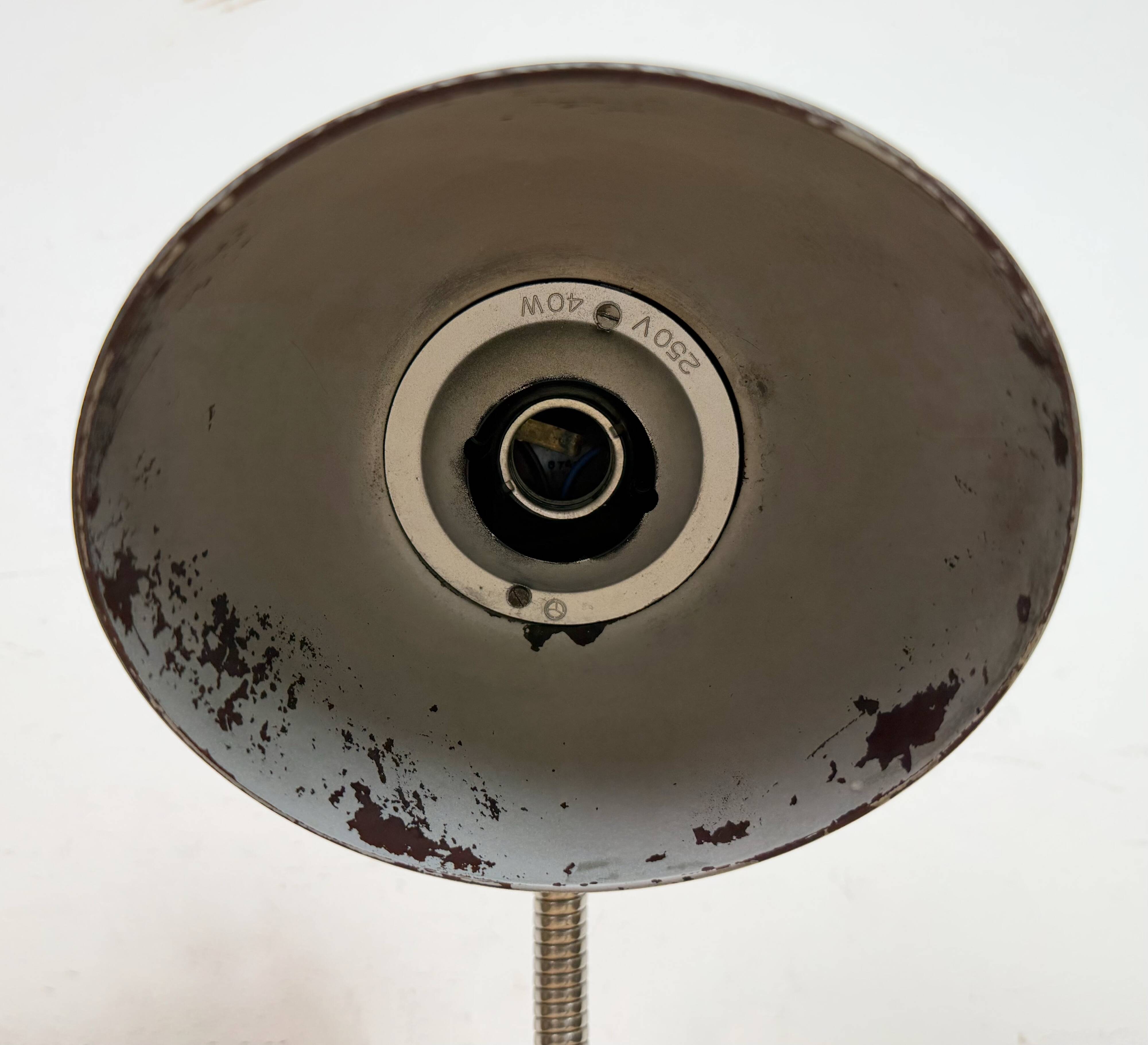 Vintage Brown Bakelite Gooseneck Table Lamp, 1950s