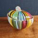 Vintage Ceramic Bonbonnière with Colourful Stripes - Jewellery Box