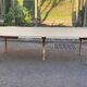 Renovated round extendable dining table with flaps, 6 extensions, 300cm.