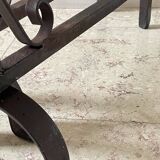 Pair of vintage steel brutalist andirons