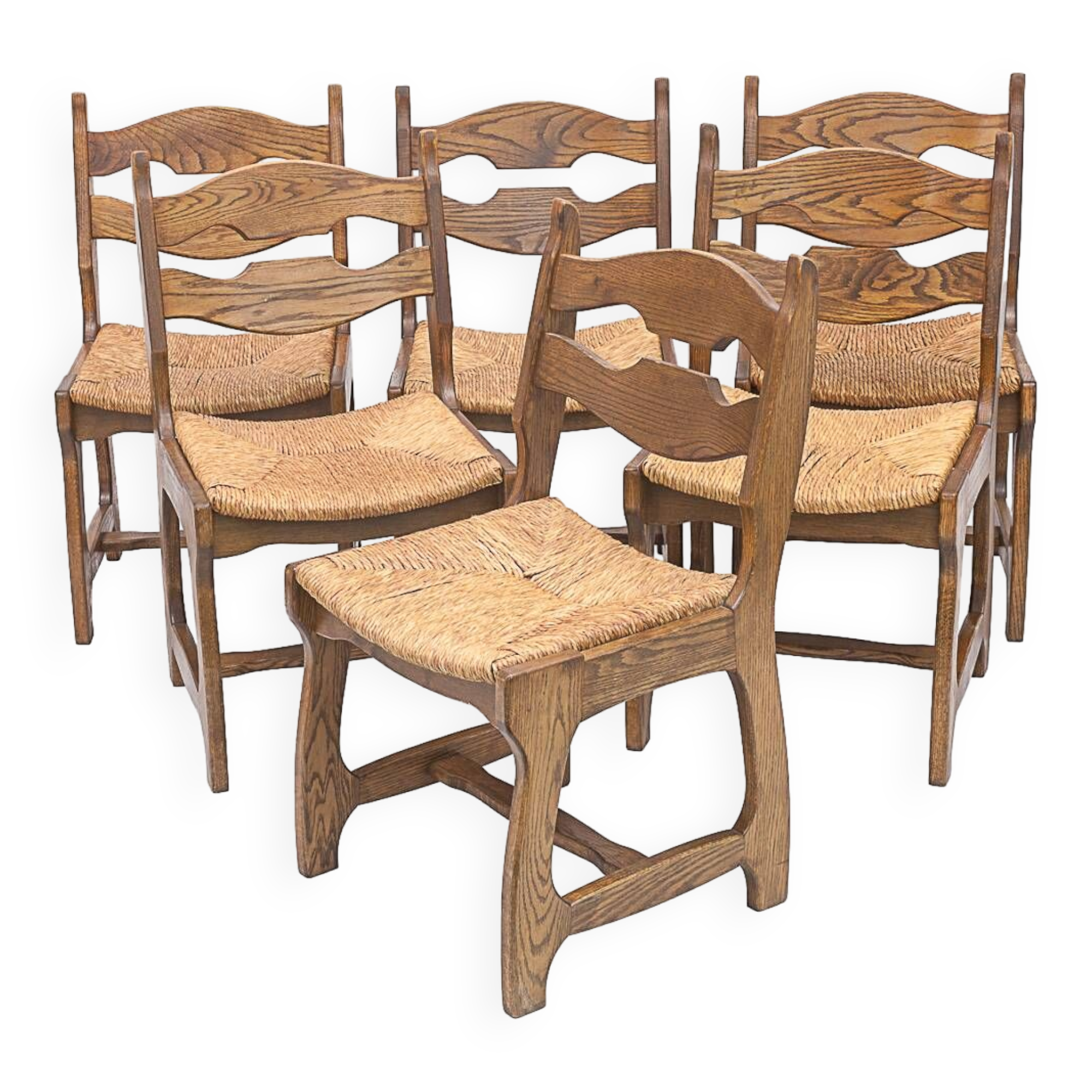 Set of 6 Guillerme and Chambron chairs