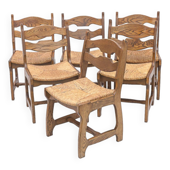 Set of 6 Guillerme and Chambron chairs