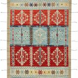 Hand-Knotted Turkish Contemporary 205 cm x 292 cm Multicolor Wool Carpet