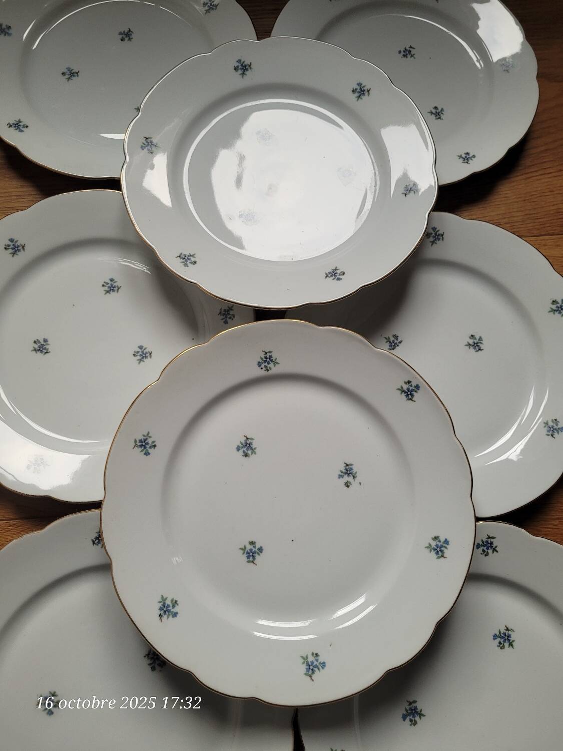 8 antique dinner plates