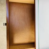 Rosewood and glass chest of drawers, 1960s, Scandinavian storage furniture.