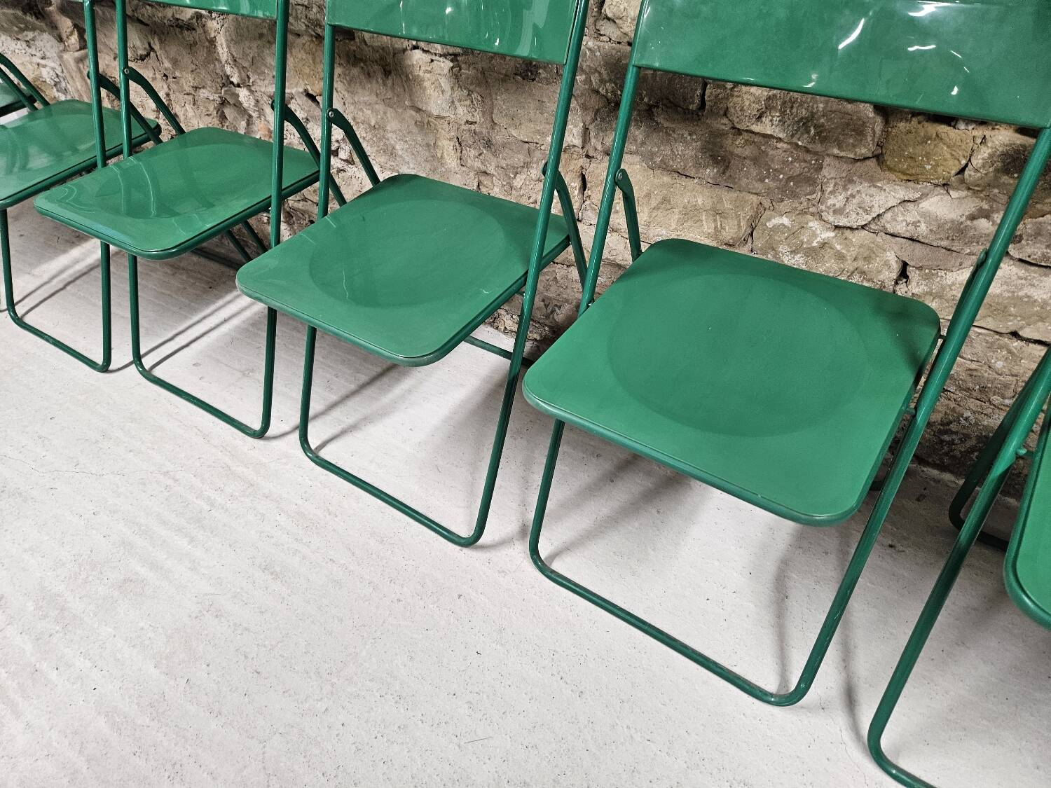 Lot de 6 chaises verte de terrasse pliables