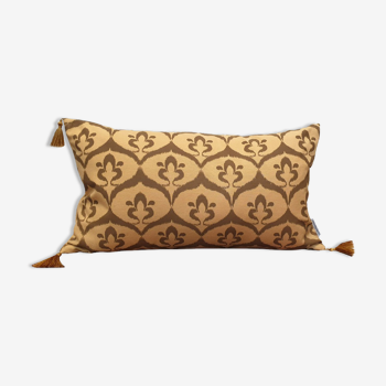 Ottoman cushion cover ikat style ochre havana, olive green, 30 x 50 cm