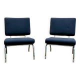 Vintage black fabric armchair