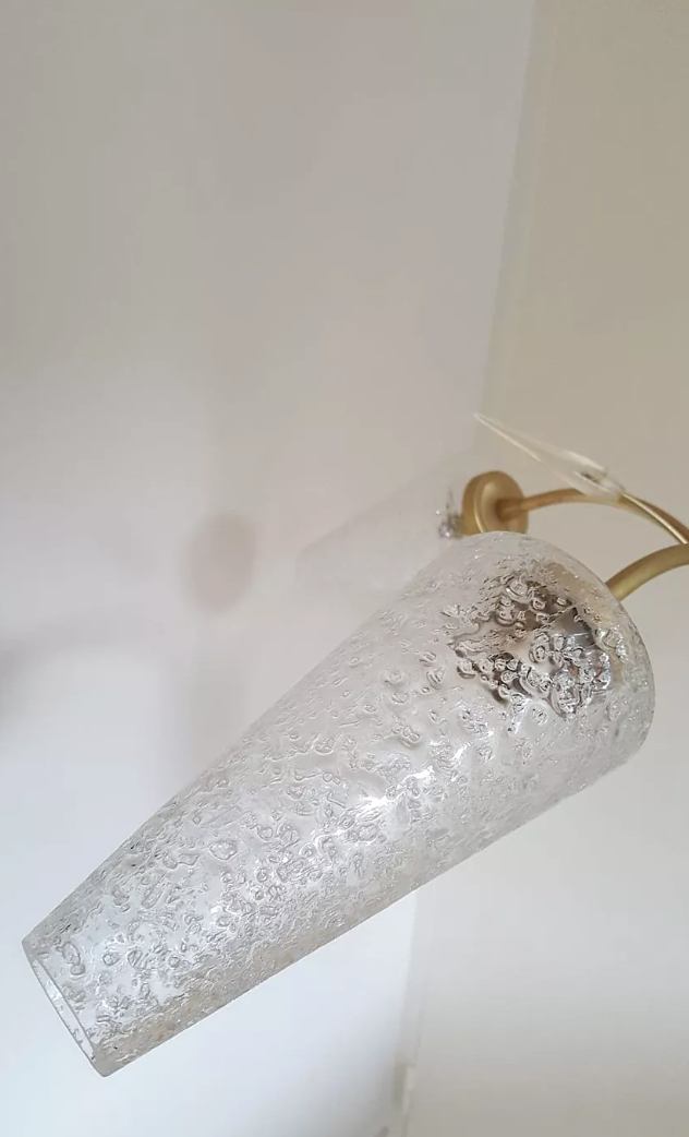 Tulip and spike chandelier with 4 fires 60s