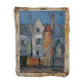Peinture de Nagao Usui  "Vieilles maisons"