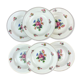 6 hollow plates iron earth salins model "anny" floral pattern