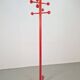 Postmodern Red Stained Beech Coat Rack with Balls, Italy, 1970s