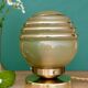 Vintage yellow and gold glass globe table lamp