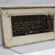Old Teak Wood Mirror Off-White Patina