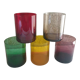 Set of 5 colored mouth-blown glasses 70's