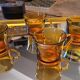 70's amber glass cups