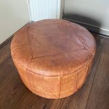 Leather pouf