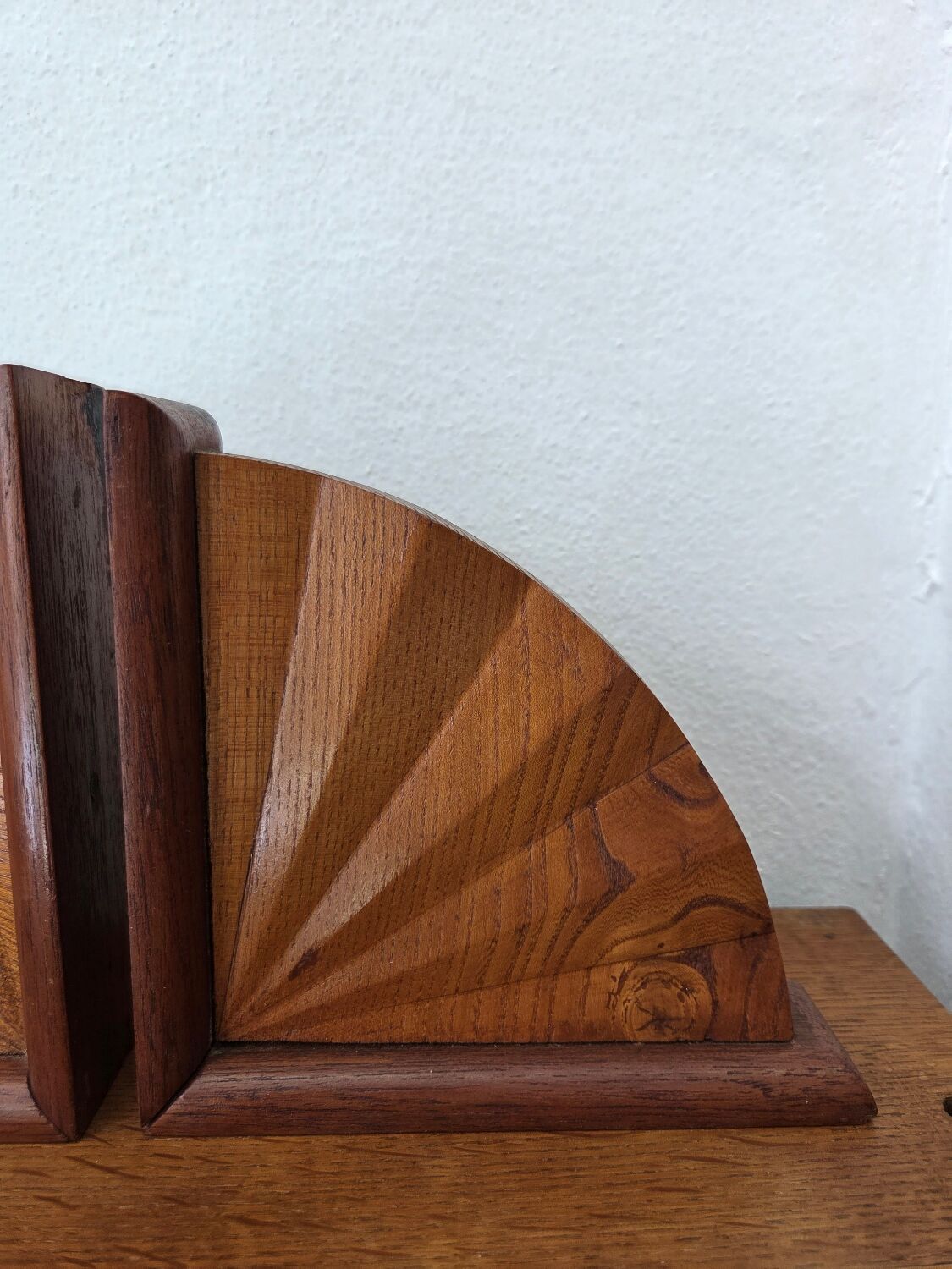Art Deco wooden bookends
