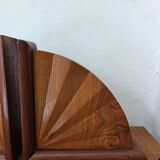 Art Deco wooden bookends