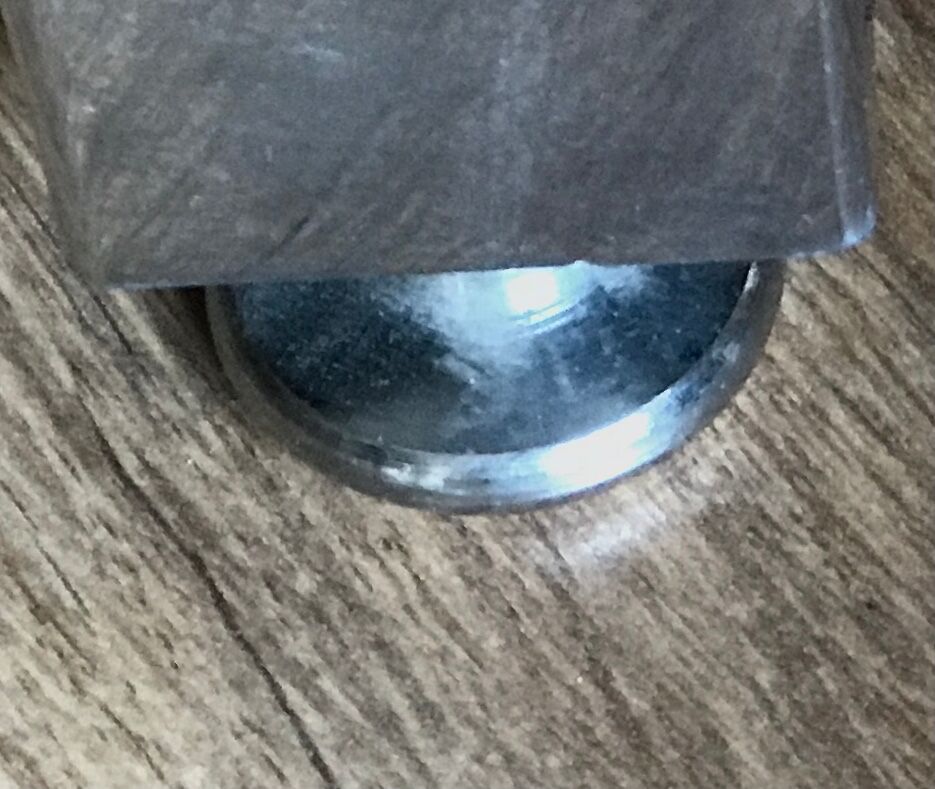 Vintage teak and stainless steel desk with two pedestals