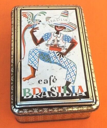 Old metal box Lithographed Café Brasilia (200x130x75)