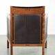 Art Deco design armchair with dark brown cowhide upholstery