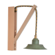 Green lamp and wooden support