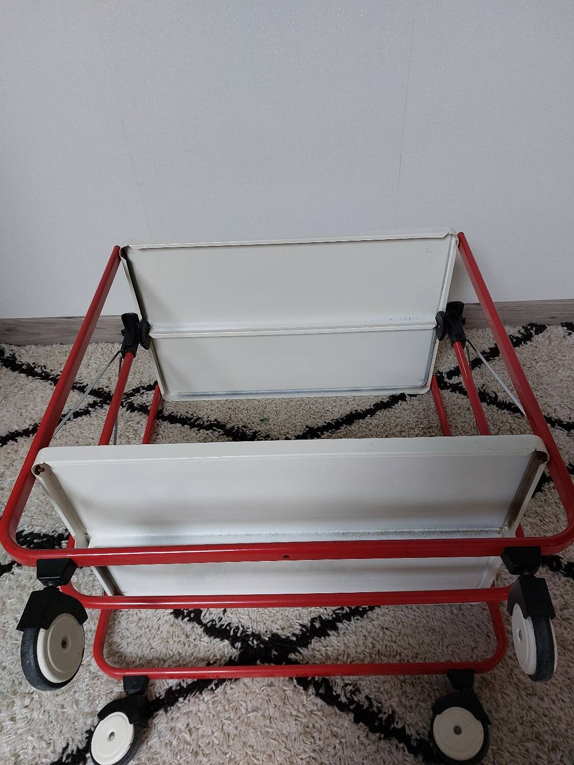 Desserte métal frz par lucien lepoix 1983 pop art vintage roulante pliable