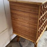 Commode en rotin vintage